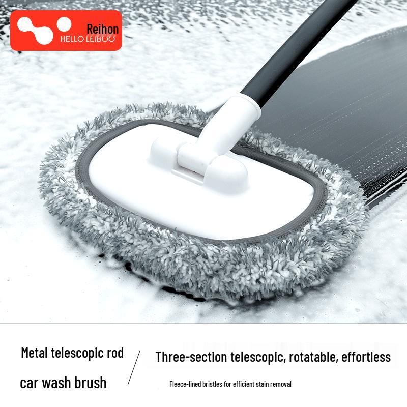 HELLOLEIBOO Telescopic Car Wash Mop with Soft Bristles