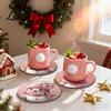 Holiday Table Decor 4/6Pcs Christmas Animal Wooden Coaster Festive Plaid Floral Round Drink Housewarming Gift Ideas Mats Decorations for Home Office