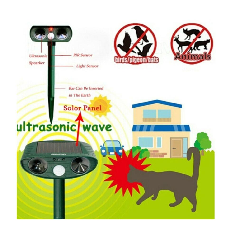 Solar Ultrasonic Animal & Pets Repeller Motion Sensor Bird Rat Possum Repellent