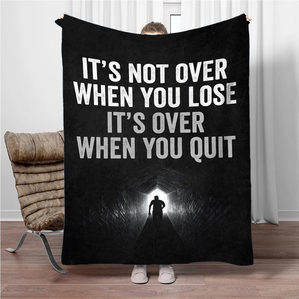Motivational Quotes Lion Mindset Is Everything Flannel Blanket Soft Warm Throw Blanket Nap Blanket for Sofa Bed Office Camping 75x90cm