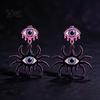 Lightweight Acrylic Jewelry 1 Pair Halloween Theme Earrings for Women, Gothic Pink Spider Party Accessories Dangle Drop Earrings, Spooky Holiday