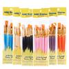 10-Piece Pearlescent Blue Oil Paint Brush Set with Nylon Bristles for Gouache & Watercolor