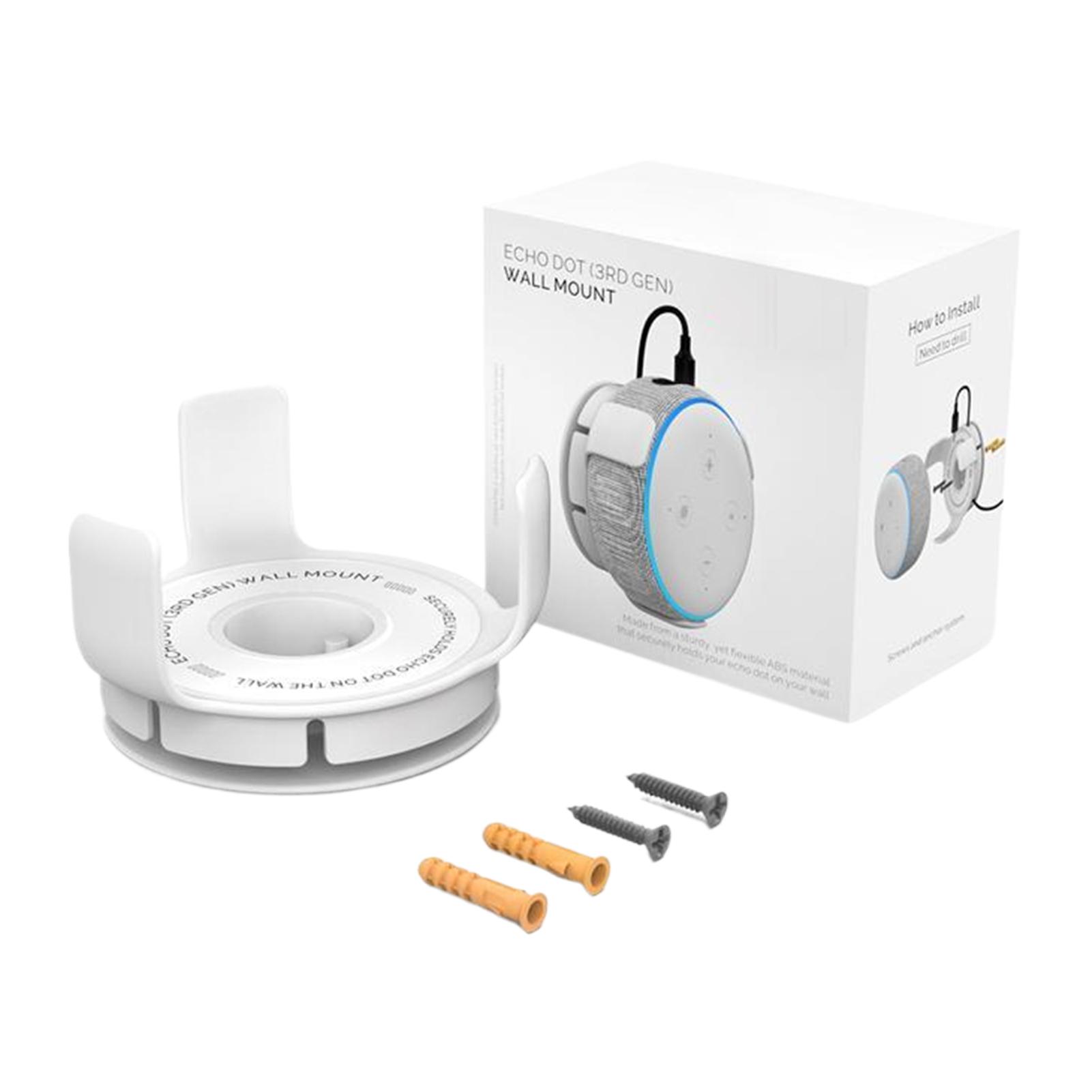 

Настінний тримач Організатор кабелів для Alexa Echo Dot 3-го покоління Бездротова bluetooth-гарнітура Динамік Настінний тримач білий