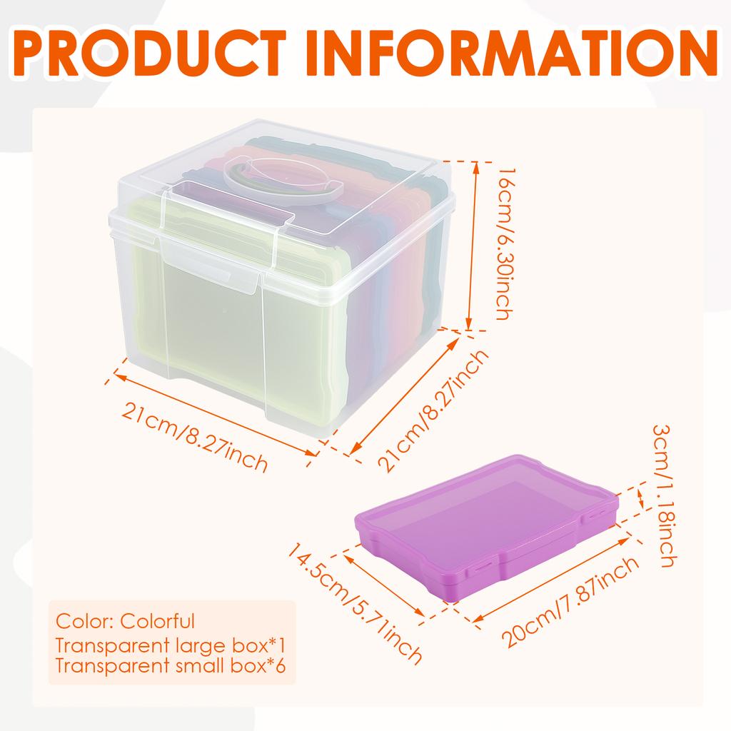 Foto Aufbewahrungsbox mit 6 Innenbehältern Klar Staubschutz Bilder Grußkarte Kunst Postkarten Etikett Aufbewahrungskoffer