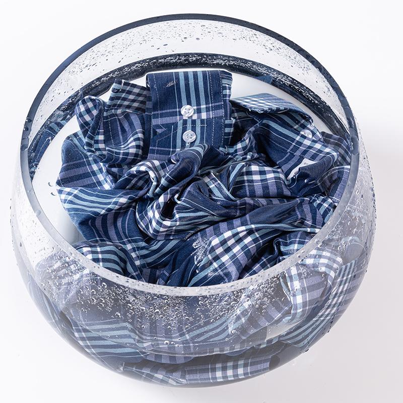 Pure Cotton Plaid Shirts for Men Logo Long Sleeve Quality Formal Business Man Shirt