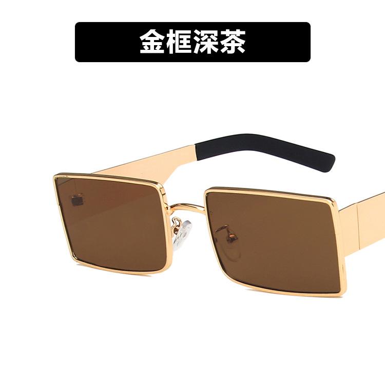 Elegant influencer sunglasses, new Hong Kong style square frame sunglasses, INS hip-hop street style women's UV protection