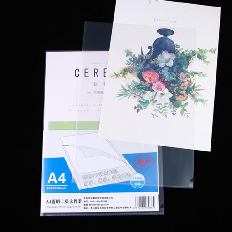 6 Color L Shaped Folder A 4 Plastic Folder Paper Clip Folder Presentation Folder for Protection File