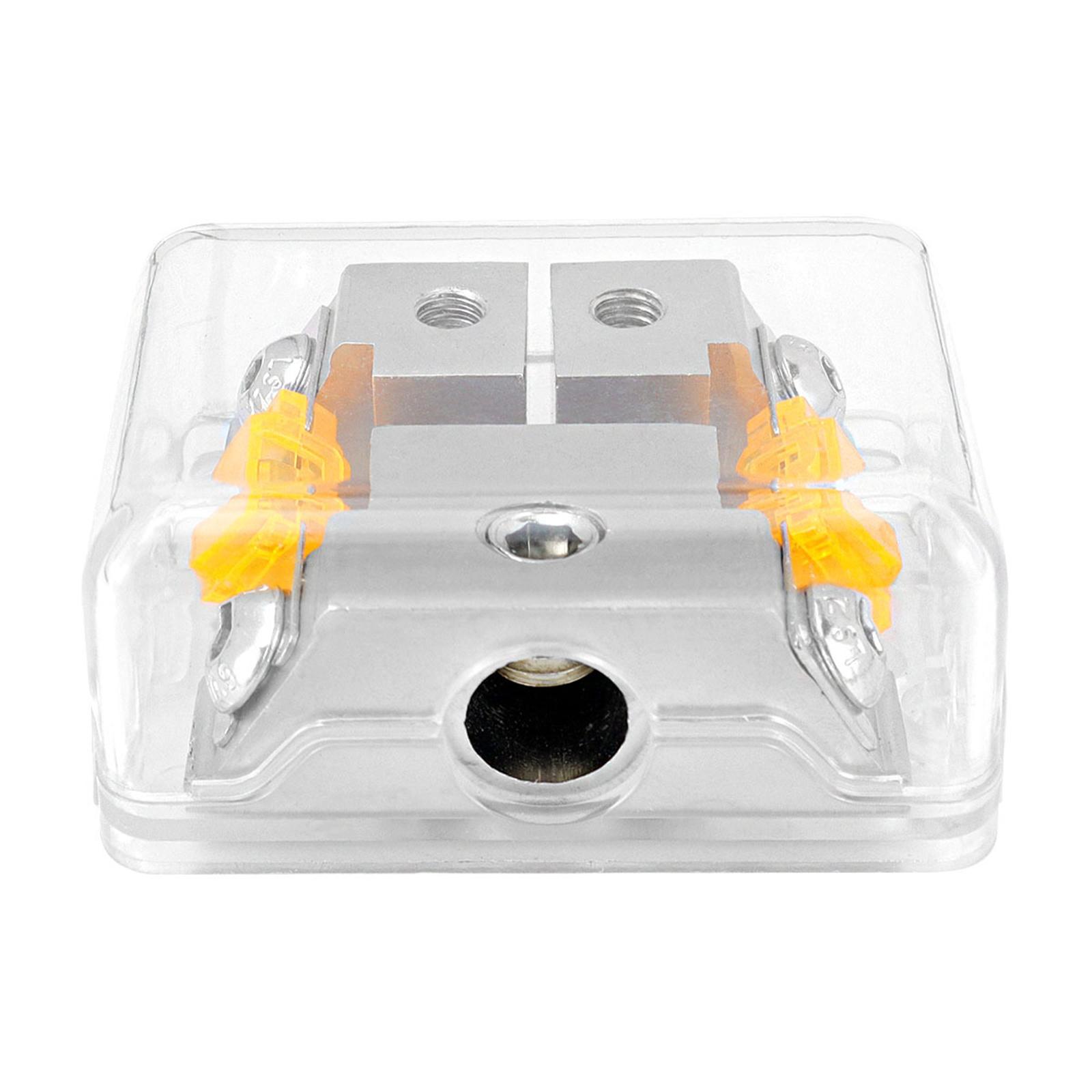 

Car Audios Splitter Box Featuring Zinc Alloy Base And ABS Cover For Easy DIY Electrical Modifications Distribution Block 1