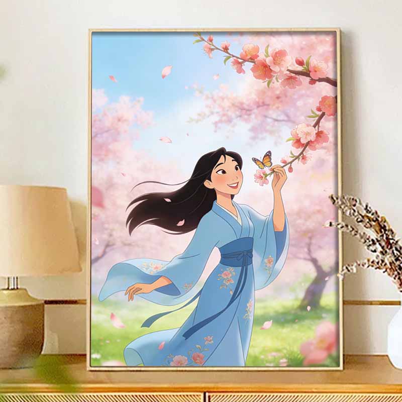 Disney Mulan Cherry Blossom Butterfly Diamond Painting Art Kit Handmade DIY5D Home Decor Gift