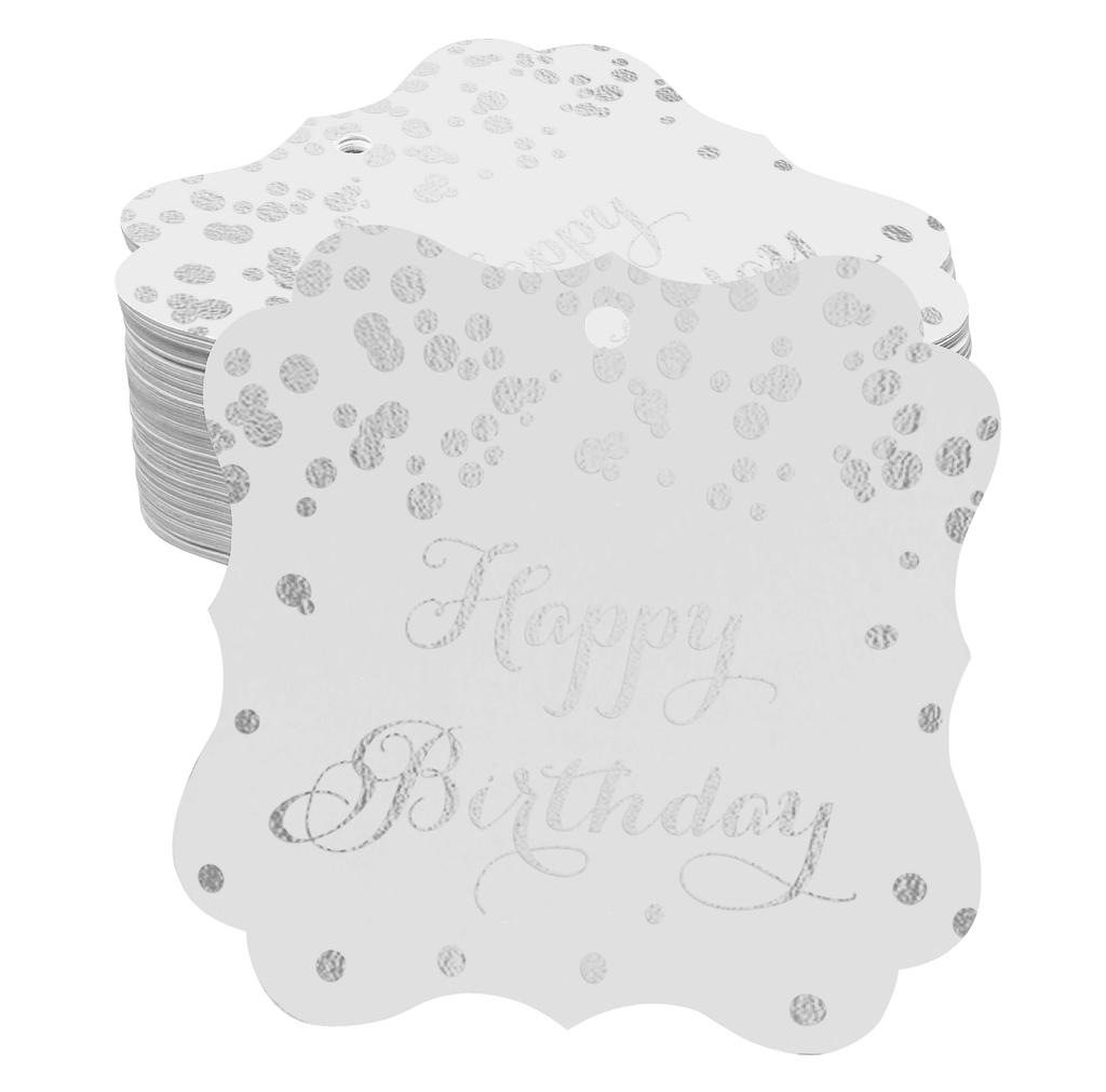 Inkdotpot Real Gold Foil Bracket Shape Paper Hang Tags Happy Birthday Favor Tags Pack Of
