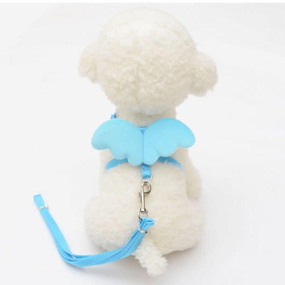 

Angel Wing Ferret Running Collar Nylon Puppy Pet Accessories Dog Harness Cat Leash Walking Strap XS синий
