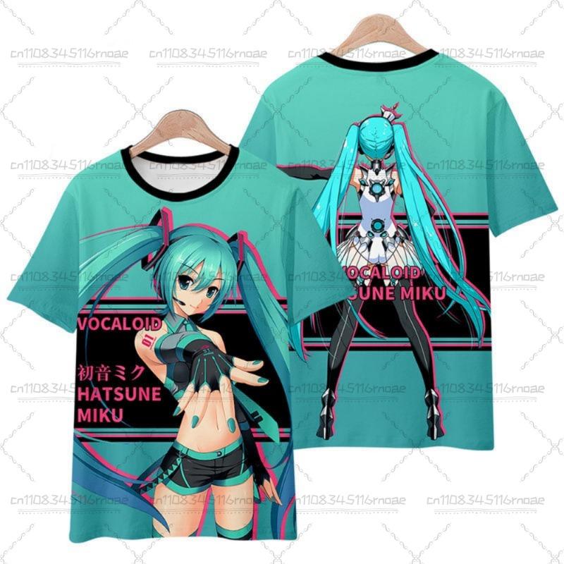 

Hatsune Miku Summer Leisure Cute Men s t Sleeve T-shirt Hot Anime Fans 3D Print T-shirt Unisex Top Y2K S