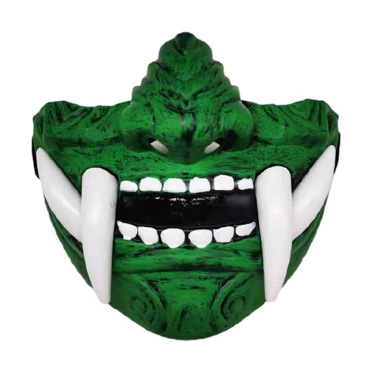 Airsoft Maske Halbe Gesichtsmaske Prajna Maske Japanischer Samurai Oni Dämon für Cosplay