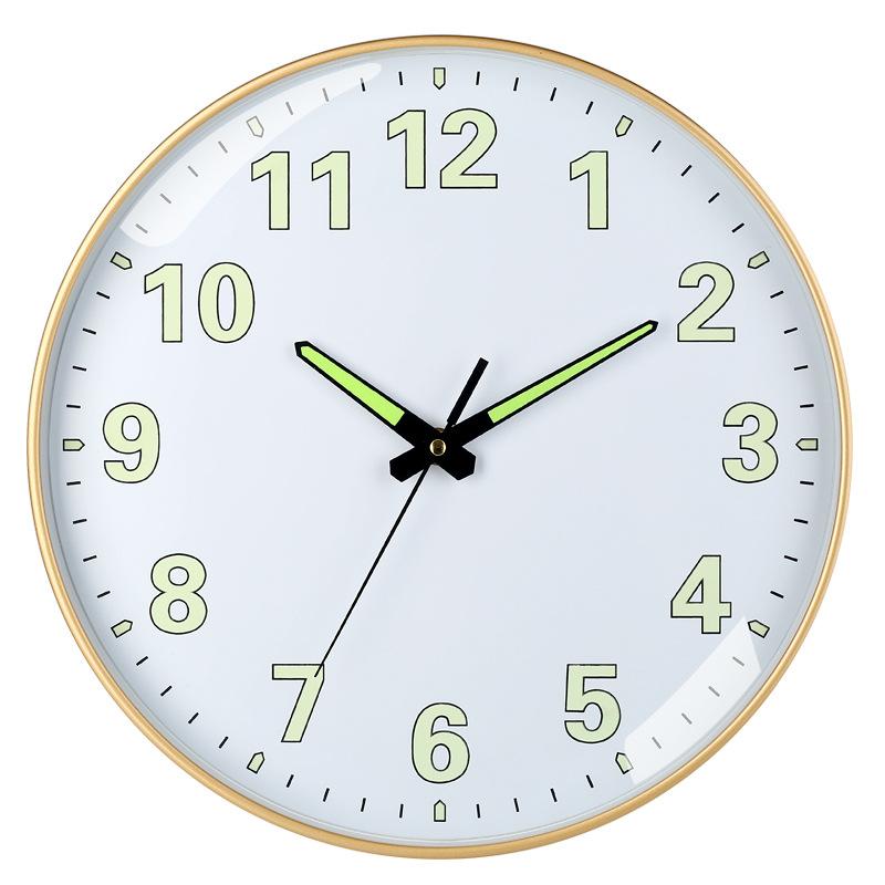 12 Inch 30cm Luminous Plastic Silent Wall Clock Creative Bedroom Living Room Simple Luminous Quartz Clock
