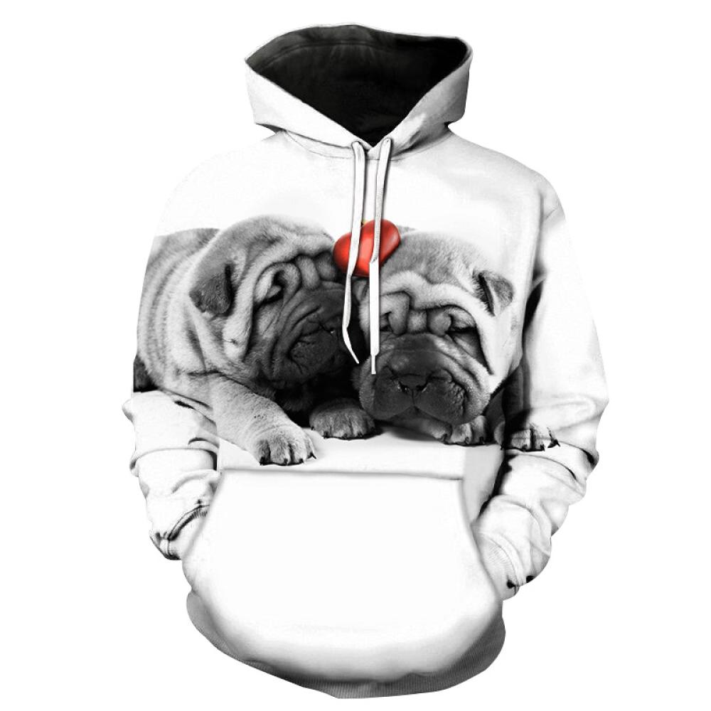 Módní jarní a podzimní staford bulteriér 3D tisk Mikina s kapucí Pánské a dámské Harajuku pes Hip hop Pánské mikiny s kapucí