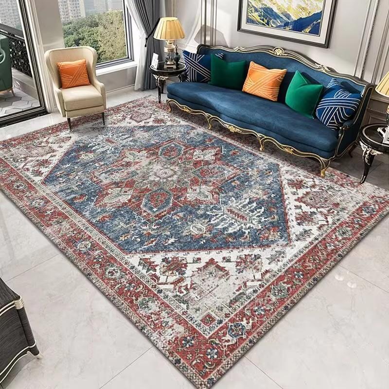 Retro Persian Ethnic Carpets Turkish Rugs for Living Room Bedside Bedroom Vintage Floor Mats Entrance Doormat Carpet Large Rug