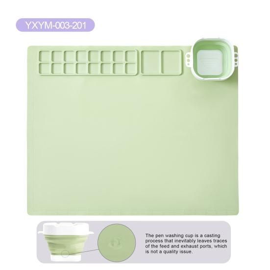 

Силиконовый коврик для творчества Yousheng с антипригарной поверхностью и складной чашкой, простой в уходе, портативный складной коврик для рисования своими руками, силиконовая подкладка синий