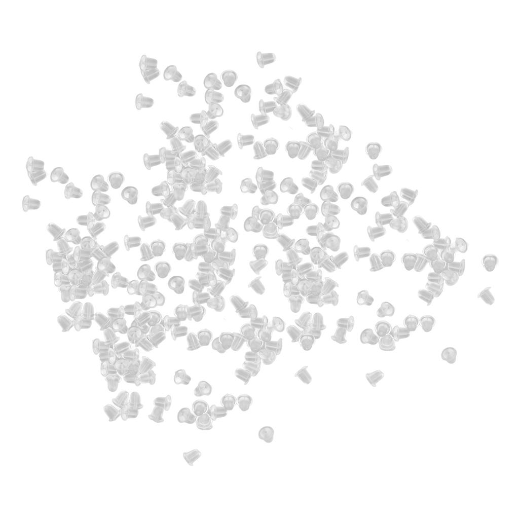 10000Pcs Clear Earring Backs 6mm Good Flexibility Rubber Earring Backs for DIY Ear Jewelry