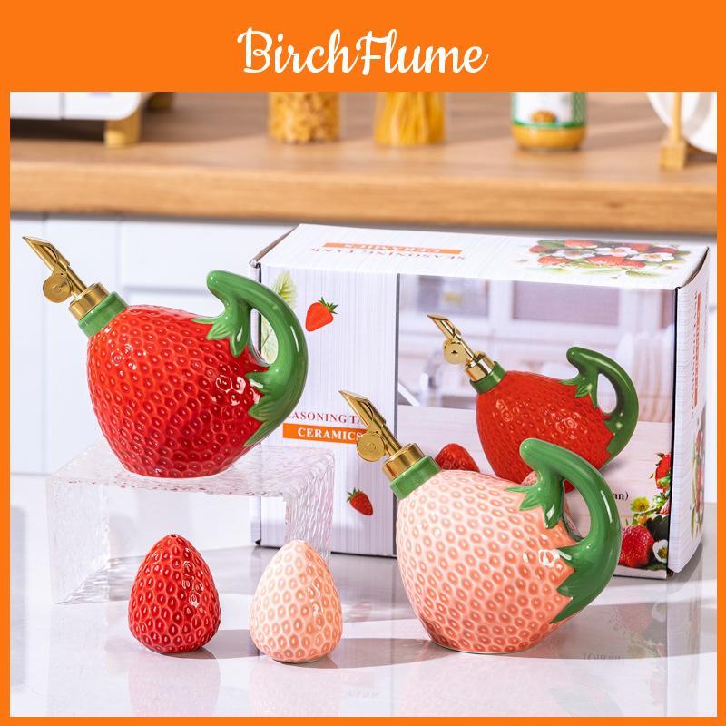Ceramic Strawberry Oil And Vinegar Dispenser With Creative Kitchen Decor For Home Chefs