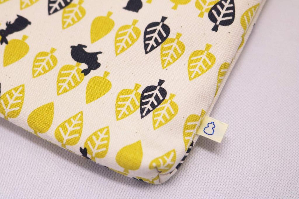 Kyosuke Tekuteko Canvas Stamp Book Pouch Rabbit L-Shaped