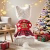 Pet Dog Costume Small Breeds - Gingerbread Theme Red Plaid Dress Casual Outfit