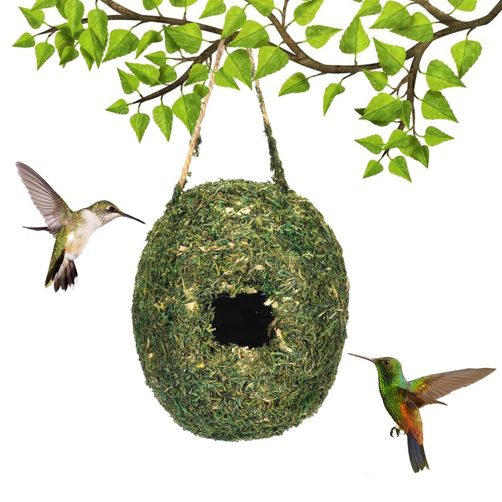 Assorted Natural Bird Nest Set Handwoven Grass Wicker Birdhouse Hanging Outdoor Garden Bird Shelter for Small Birds Decoration