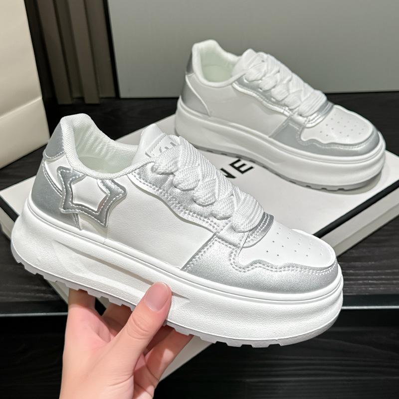 Spring and Autumn New Sports and Leisure Ins Platform Leather Single Shoes Board Shoes