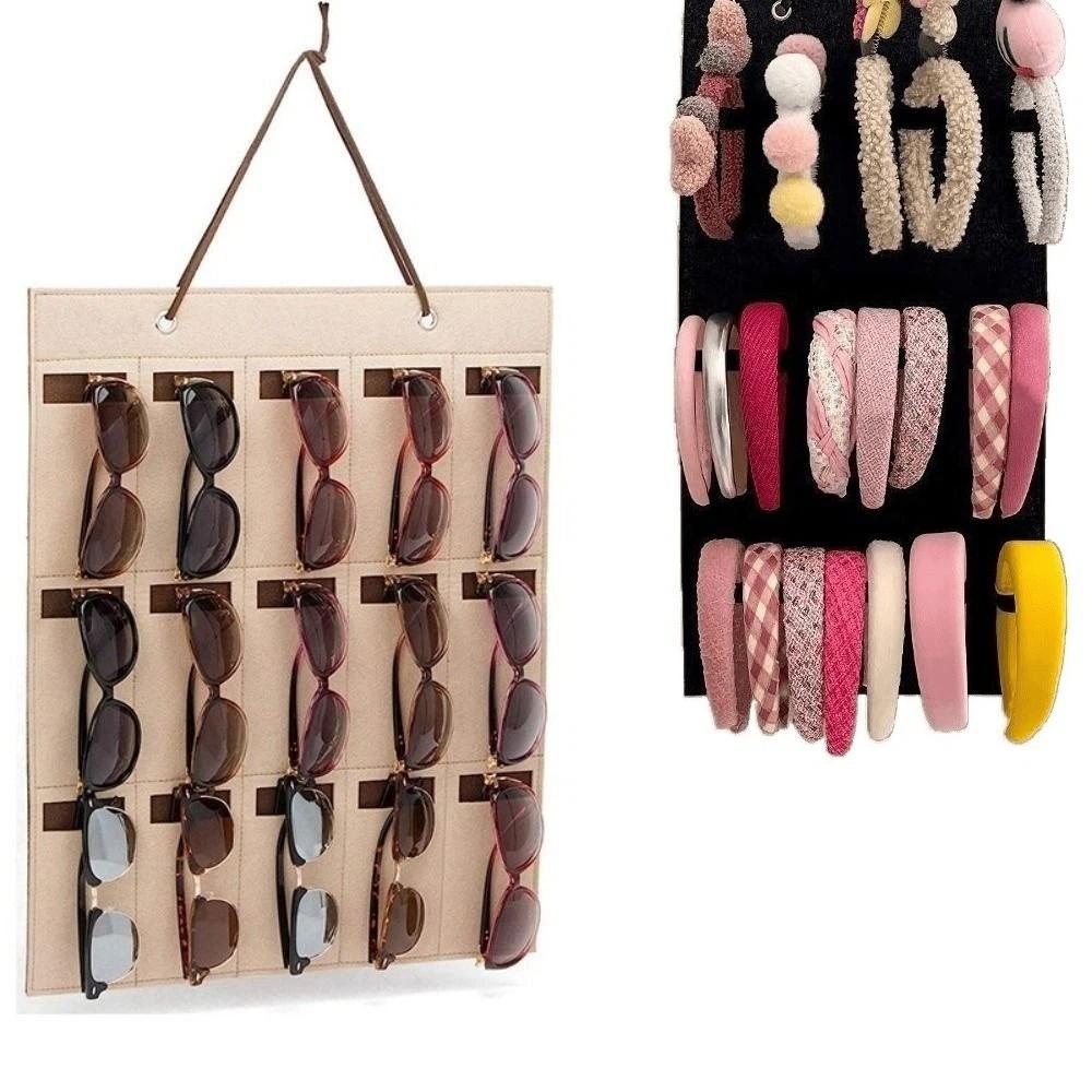 2Pcs 15 Slots Eyeglasses Stand Holder Felt Glasses Organizer  For Eyewear