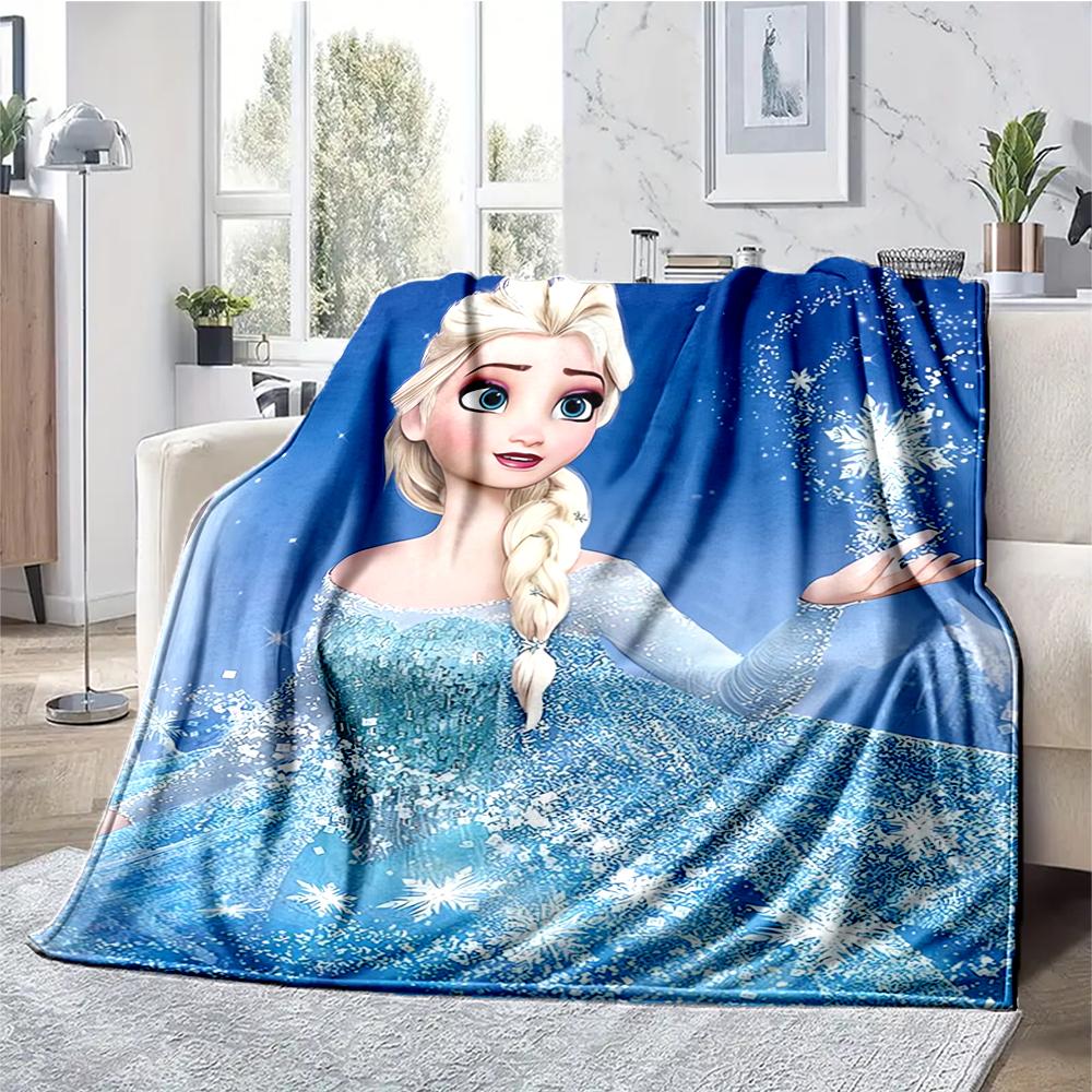 Elsa Theme Printed Blanket - Perfect for Couch, Bed, Travel & Outdoor Use | Machine Washable, Cozy & Durable.