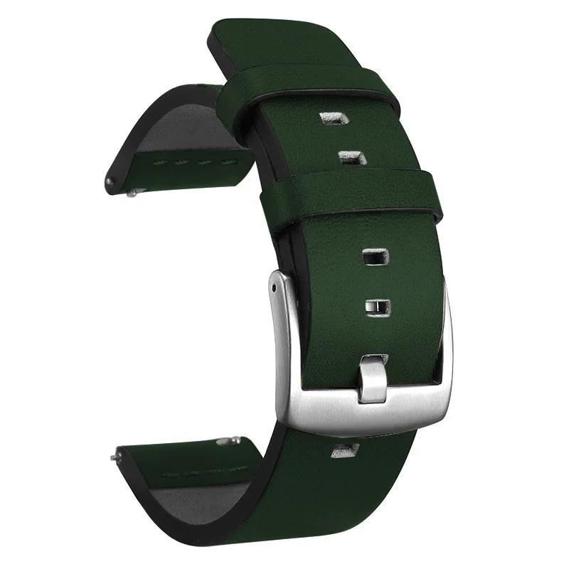 NEW 20/22mm Watch band Quick release Leather Strap for Samsung Galaxy Watch 3 Active2 40 44mm huawei watch gt2 WatchBand 18 24mm