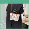 Womens Large Capacity Bucket Bag With Cartoon Graffiti Design Pu Material For Casual Outings