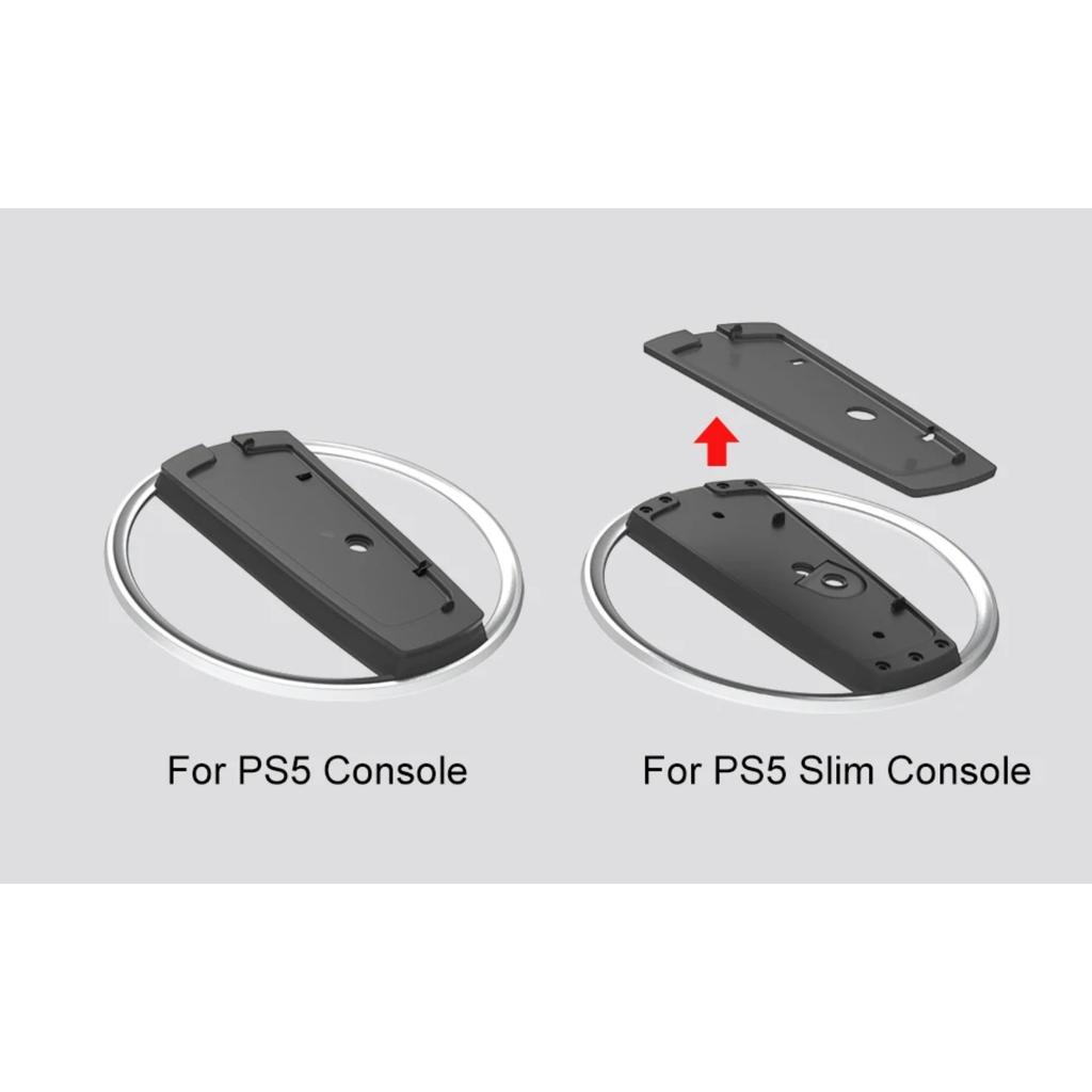 Metal Vertical Stand for PS5 Slim Console Disc and Digital with Screw, Base Stand Replacement for Playstation 5 Slim Console