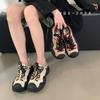 European 2025 New Women's Shoes Round Head Color Matching Heightening Dad Shoes Casual Sports Women's Single Shoes Outdoor Mountaineering Shoes Tide