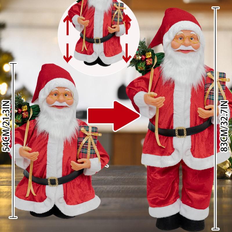 Extendable Santa Claus Figurine Christmas Decoration Holiday Scene Small Medium Large Sizes