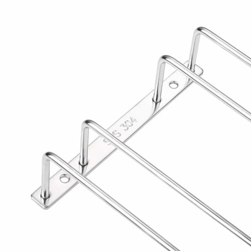 Dianoo Under Cabinet Wine Glass Rack, 30cm, 2 Rows, 304 Stainless Steel Wine Glass Holder, Stemware Rack for Bar/Kitchen Storage