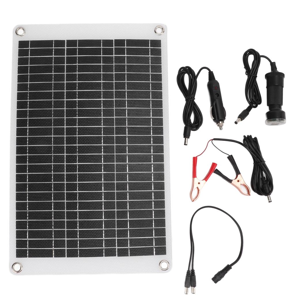 15W Solar Panel Battery Charger Portable Solar Panel Charging Kit for Car Automotive Motorcycle RV Mobile Phone 12V