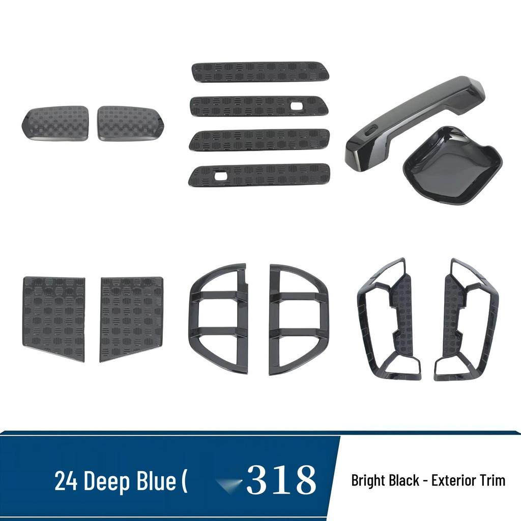 Compatible with 24 Models: Deepal G318 Door Handle, Mirror Cover, Headlight Eyebrow, Rear Fog Light, Tailgate Trim Accessories.