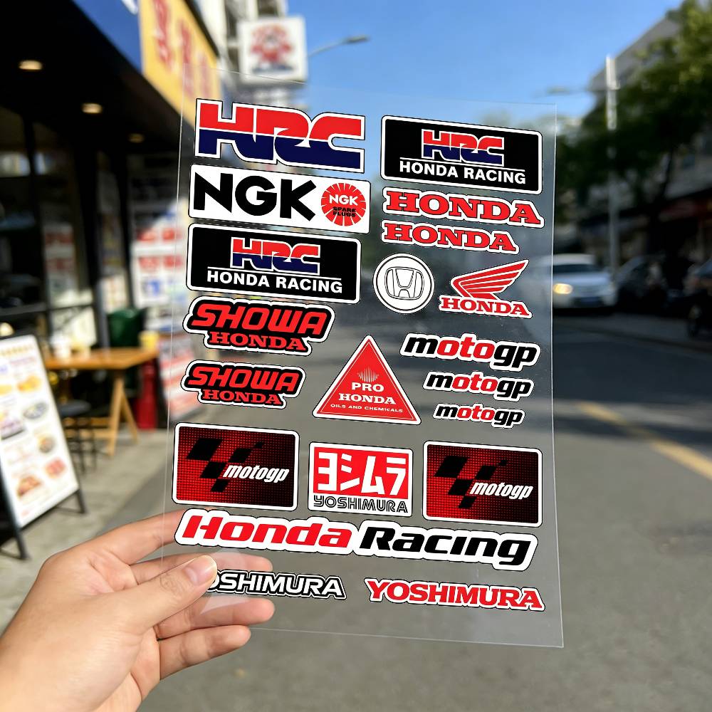 Fashion Laser For Honda Reflective Motorcycle Stickers Waterproof Vinyl Decals For Motorbike Helmet Fuel Tank Bike PH2