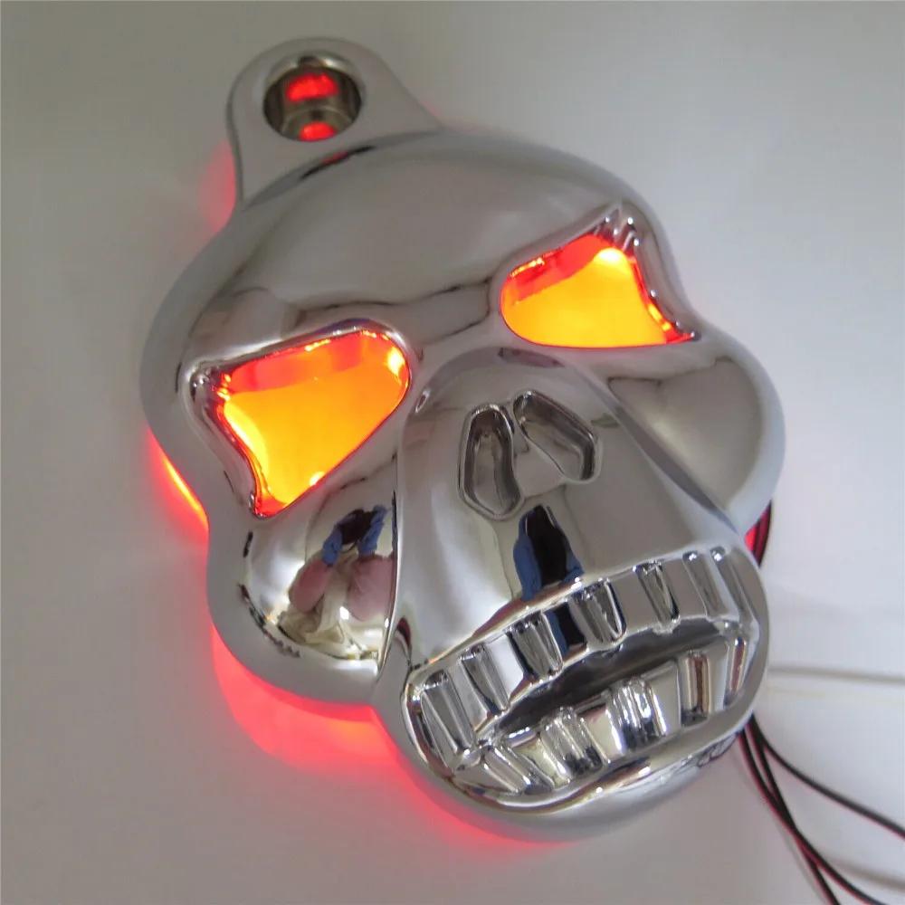 Motorcycle Skull Horn Cover for Harley Davidson Sportster Softail Big Twins V-Rods Stock Cowbell 1992-2020 Aftermarket Accessory