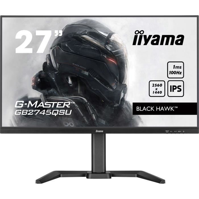 Ecran PC Gamer - IIYAMA - 27" - QHD - 100Hz - Dalle IPS - 1ms - Ajustable en hauteur - GB2745QSU-B2
