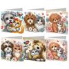 6PCS DIY Diamond Painting Greeting Card Set Animal Pattern Rhinestone Diamond Art Mosaic Postcards Congratulations Cards & Gifts