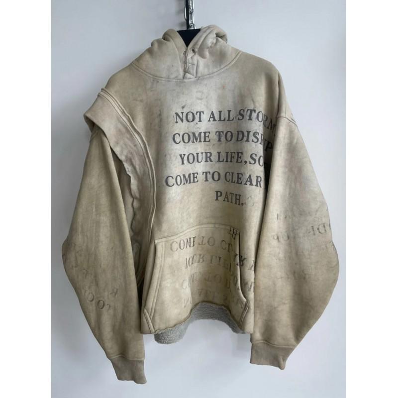 Unisex Oversized Hoodie With Distressed 3D