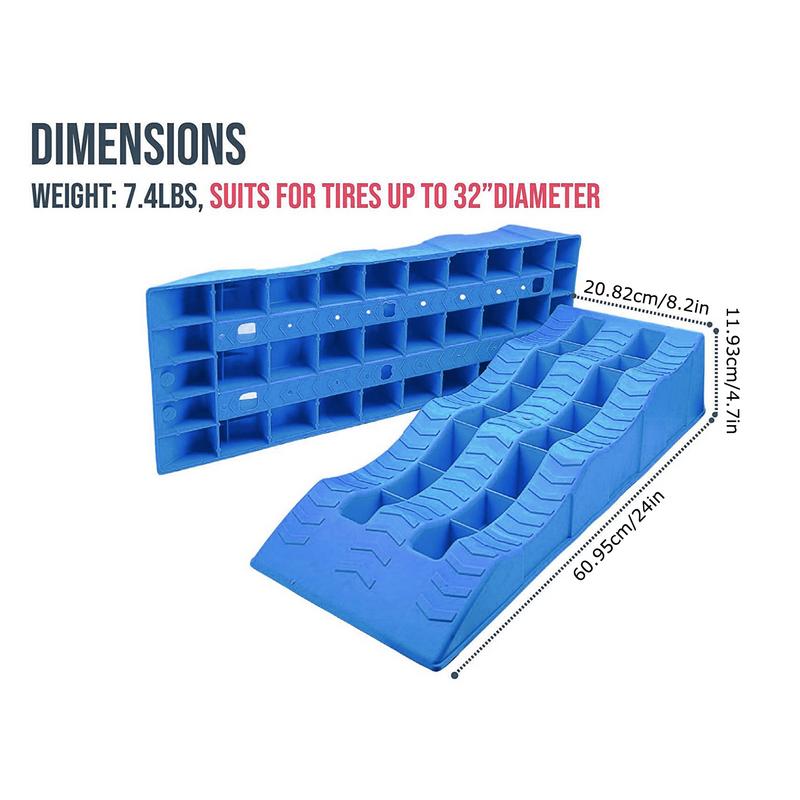 Portable RV Leveling Ramps 2pcs 3-Step Camper Leveling Blocks Anti-slip Trailer Wheel Chocks Accessories For Vehicles