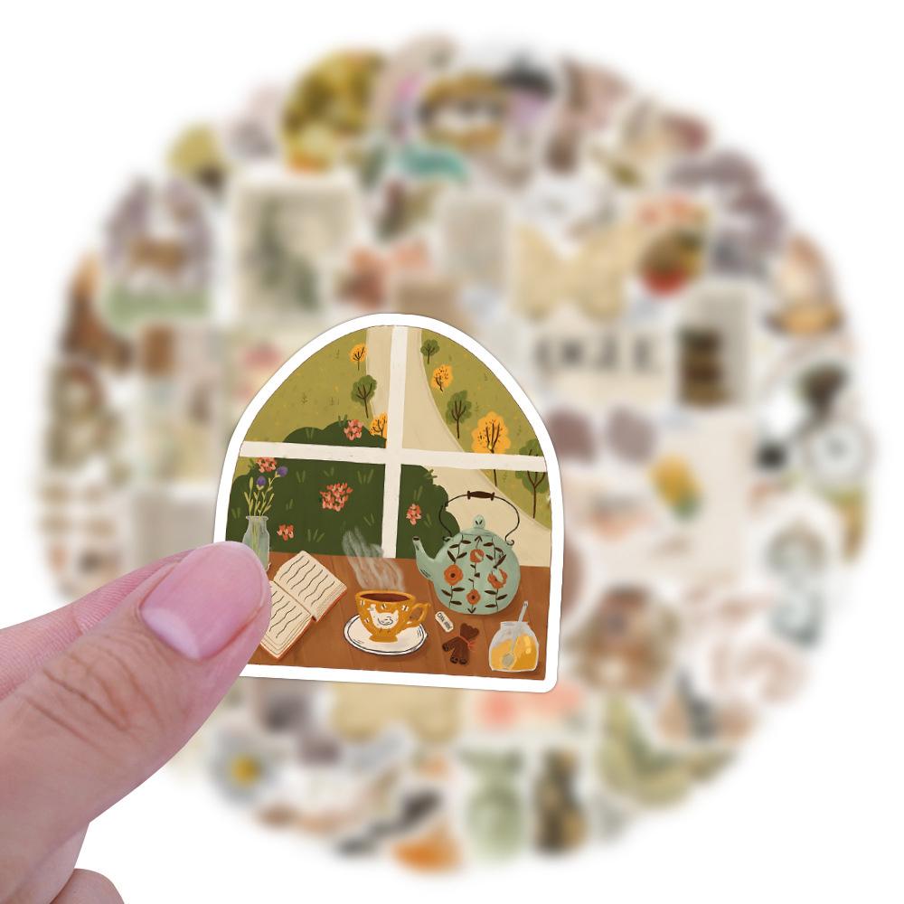 10/30/50/100pcs Retro Bohemia Aesthetic Stickers Vintage Waterproof Decals DIY Computer Notebook Diary Graffiti Sticker Pack