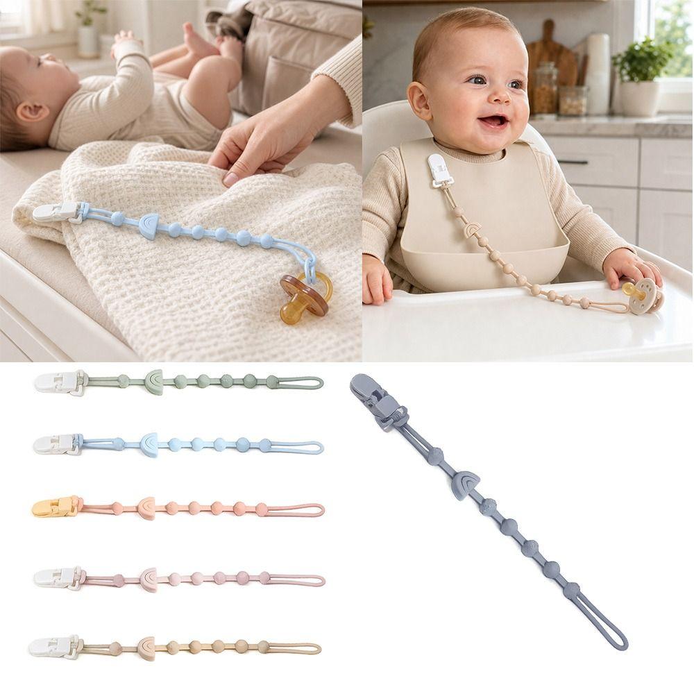 Einfarbige Silikon-Schnullerkette BPA-frei Zahnkette Spielzeug Neugeborenes Baby