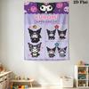 Kuromi'S Magical Adventure Tapestry Background Cloth Wallmounted Home Decor Work Of Art Background Cloth