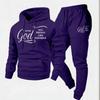 Mens Y2K Style Hooded Sweatshirt Jogger Pants Set - Long Sleeve Fleece-Lined Casual Two-Piece Outfit