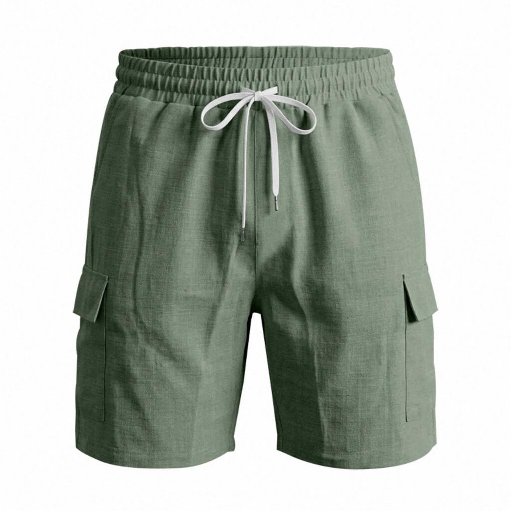 Men's Multi Pocket Cargo Shorts with Drawstring Waist Lightweight Breathable Beach Workwear Shorts for Outdoor Activities