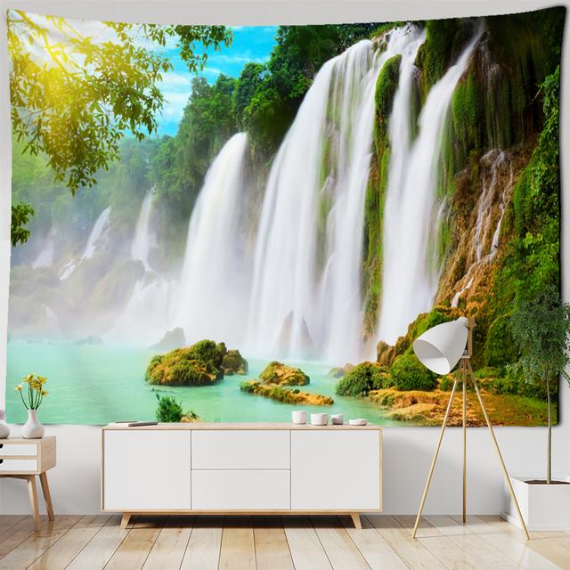 Coastal Cave Tapestry Wall Hanging Boho Seaside Landscape Psychedelic Aesthetics Room Dorm Art Decor