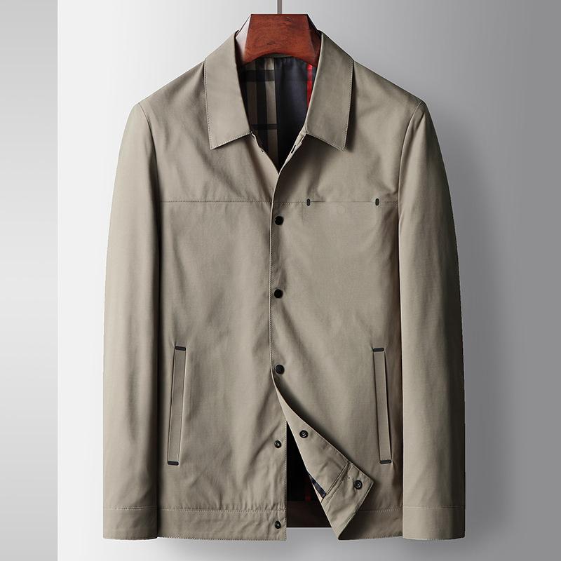

Весна и осень мужская повседневная куртка с лацканами и инструментами, легкая роскошная деловая короткая куртка 195 хаки